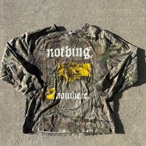 Nothing Nowhere Realtree Camo Long Sleeve Shirt Men's XL Emo Rap Band Merch